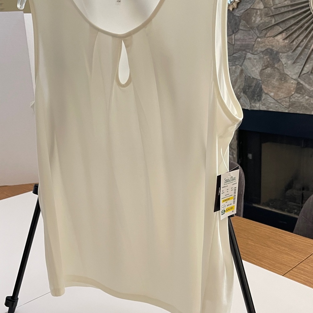 Kasper Cream Sleeveless Blouse - Picture 3 of 3